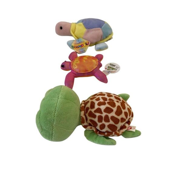 Lot of 3 Plush Turtles Stuffed Animal Sand Kids Zippy Toys Sea Life Ocean - Picture 11 of 15
